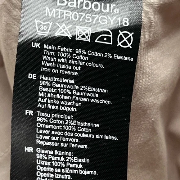 Barbour men’s Lightweight Mist Stretch Tailored Chino Pants. Size 38R. NWT - Picture 10 of 10